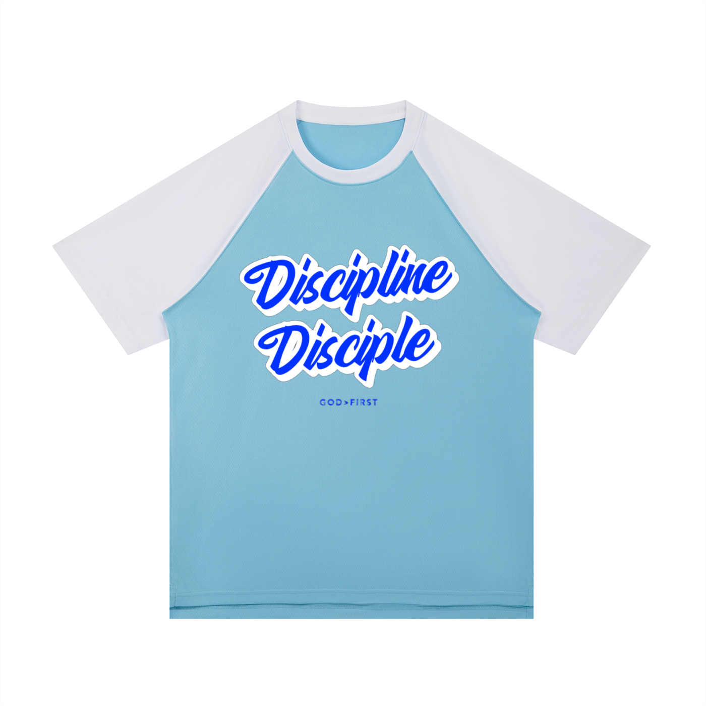 Contrast Raglan Sleeve Mesh T-Shirt