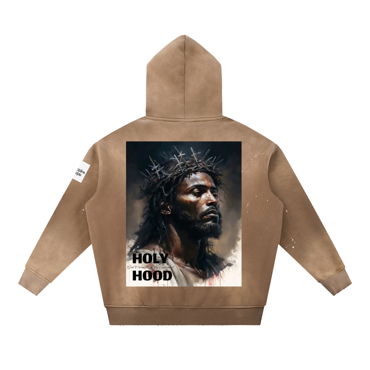 Vintage Washed Frayed Fleece Hoodie