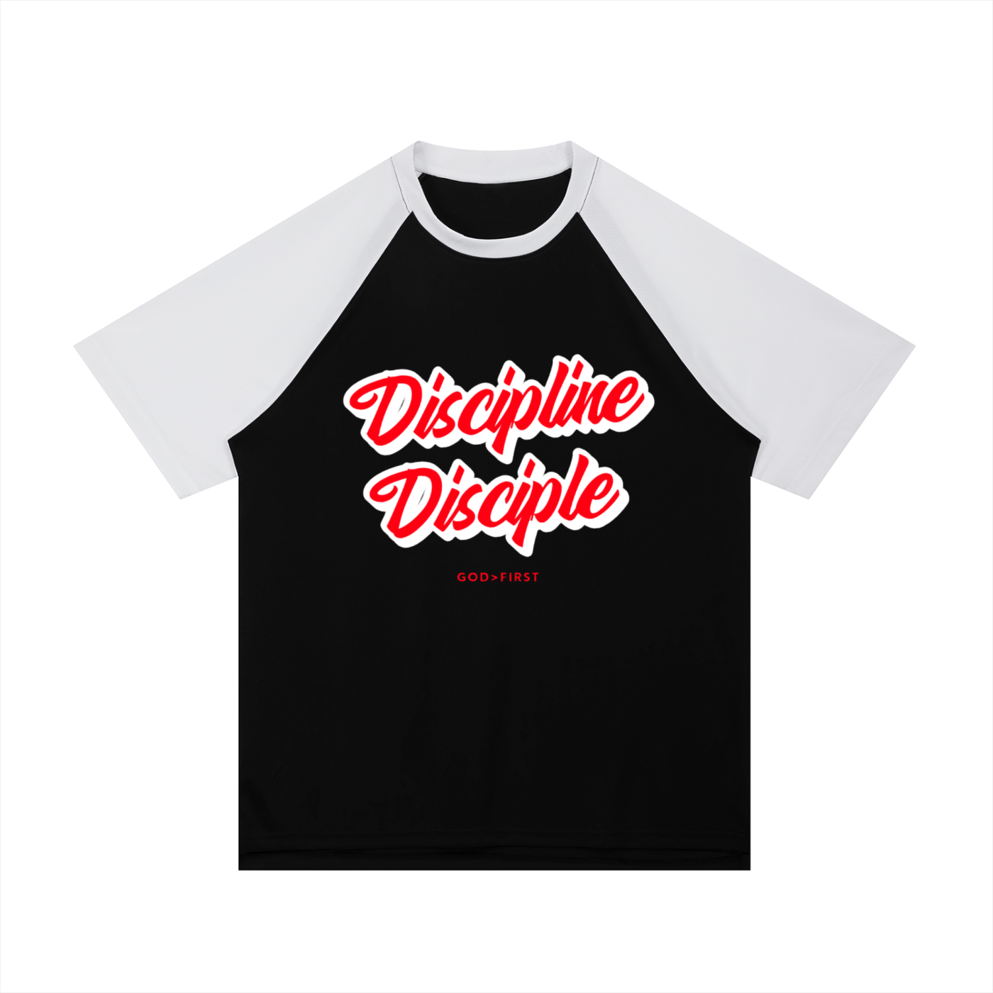 Contrast Raglan Sleeve Mesh T-Shirt
