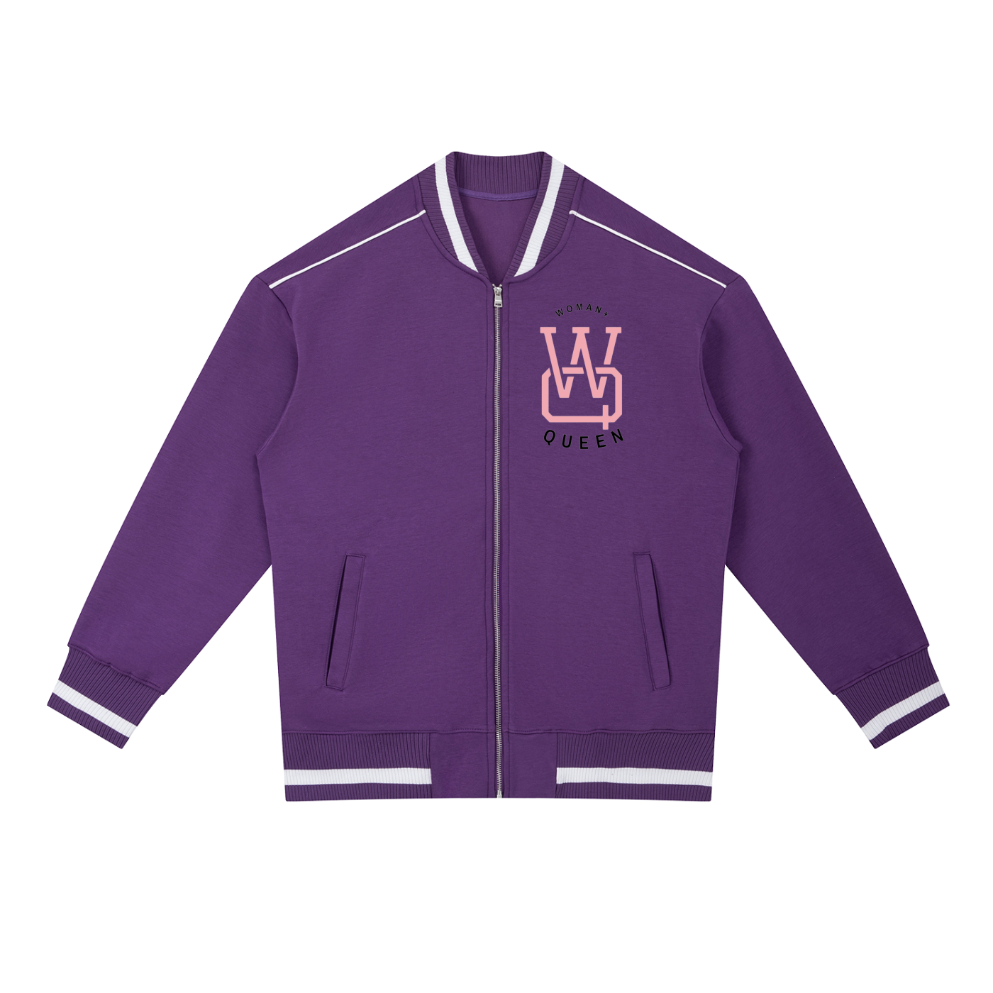 Contrast Piping Zip Bomber Jacket