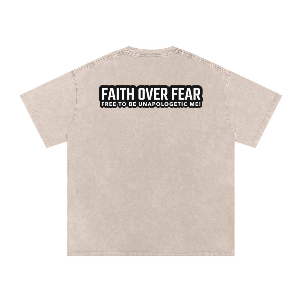 Snow Washed Oversized Cotton T-Shirt