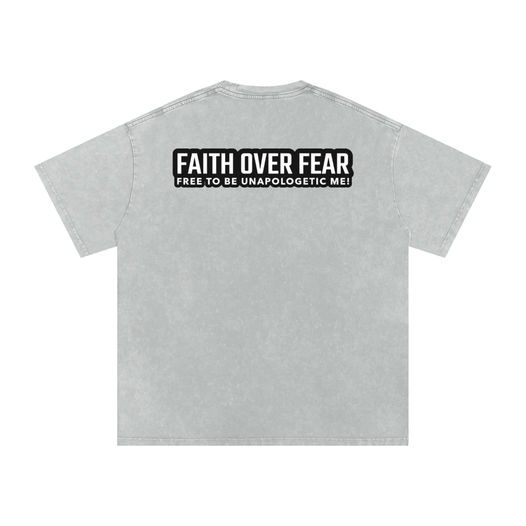 Snow Washed Oversized Cotton T-Shirt
