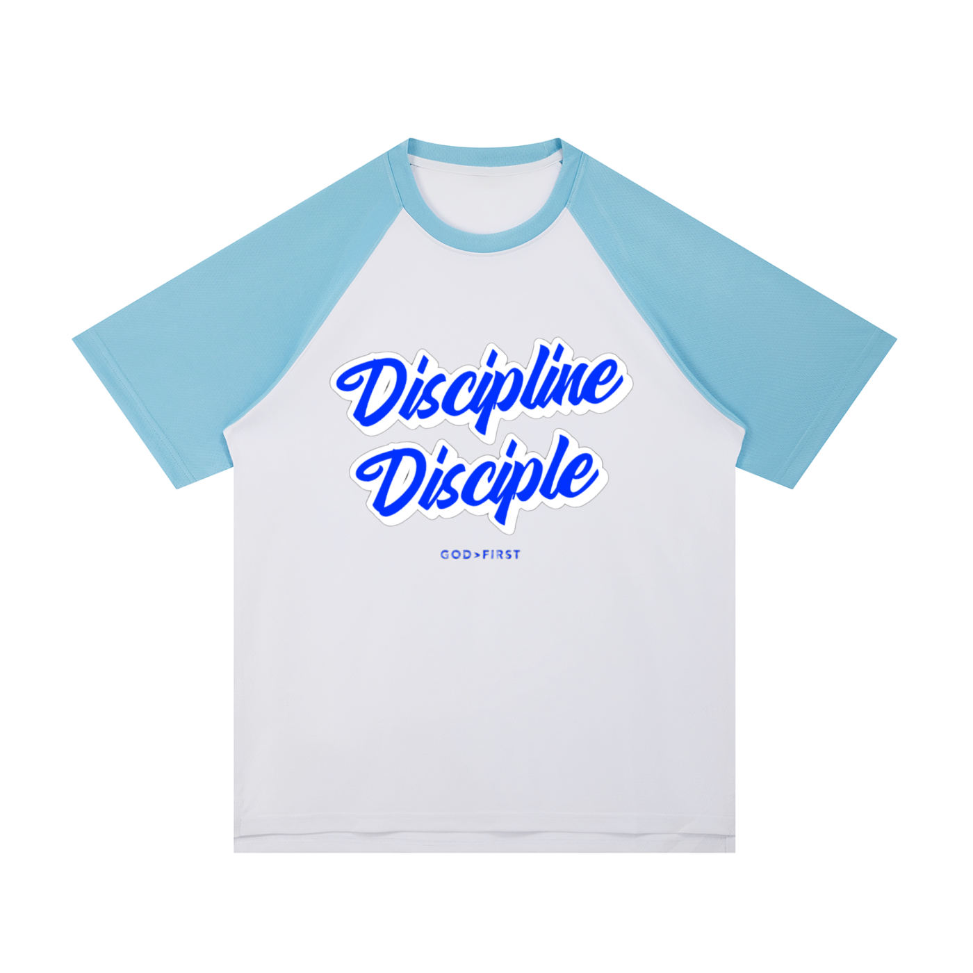 Contrast Raglan Sleeve Mesh T-Shirt