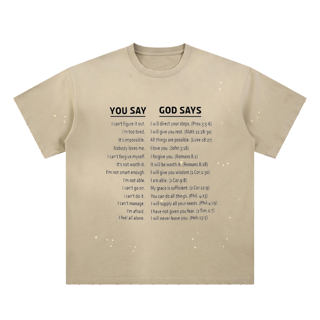 Hand-Frayed Sunfade Paint Splatter T-Shirt