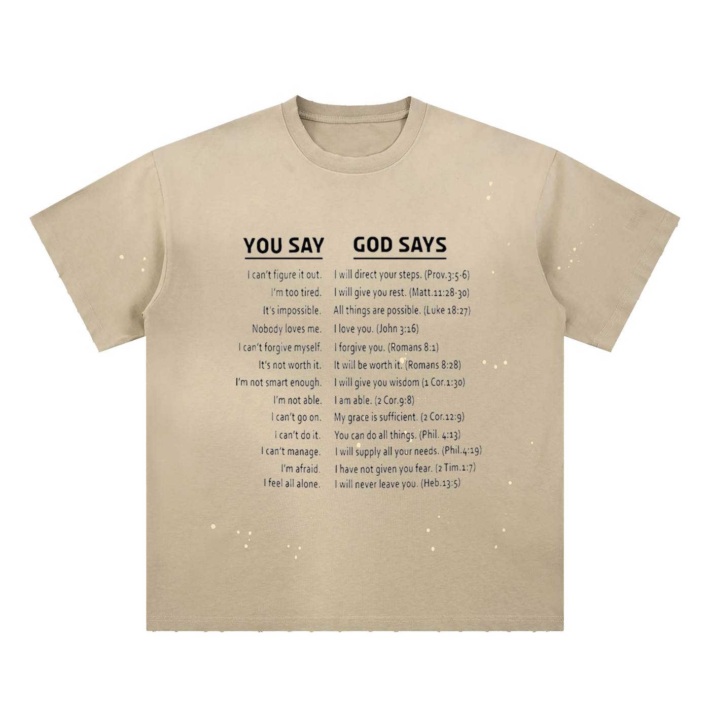 Hand-Frayed Sunfade Paint Splatter T-Shirt