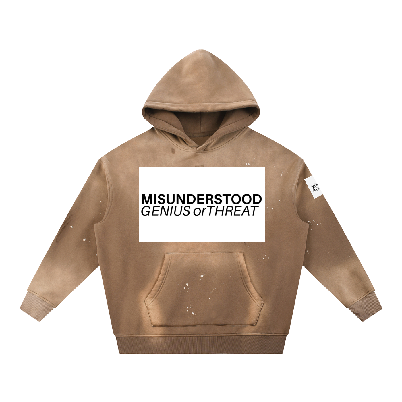 Vintage Washed Frayed Fleece Hoodie