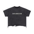 Vintage Wash Boxy Distressed Hem T-Shirt