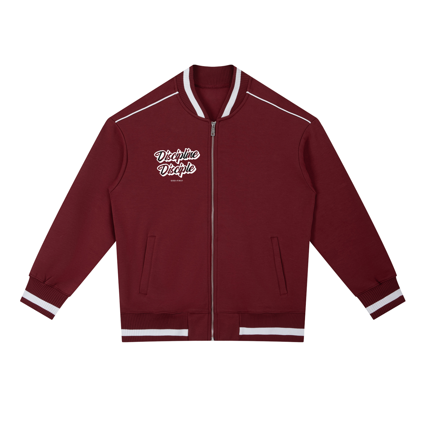 Contrast Piping Zip Bomber Jacket