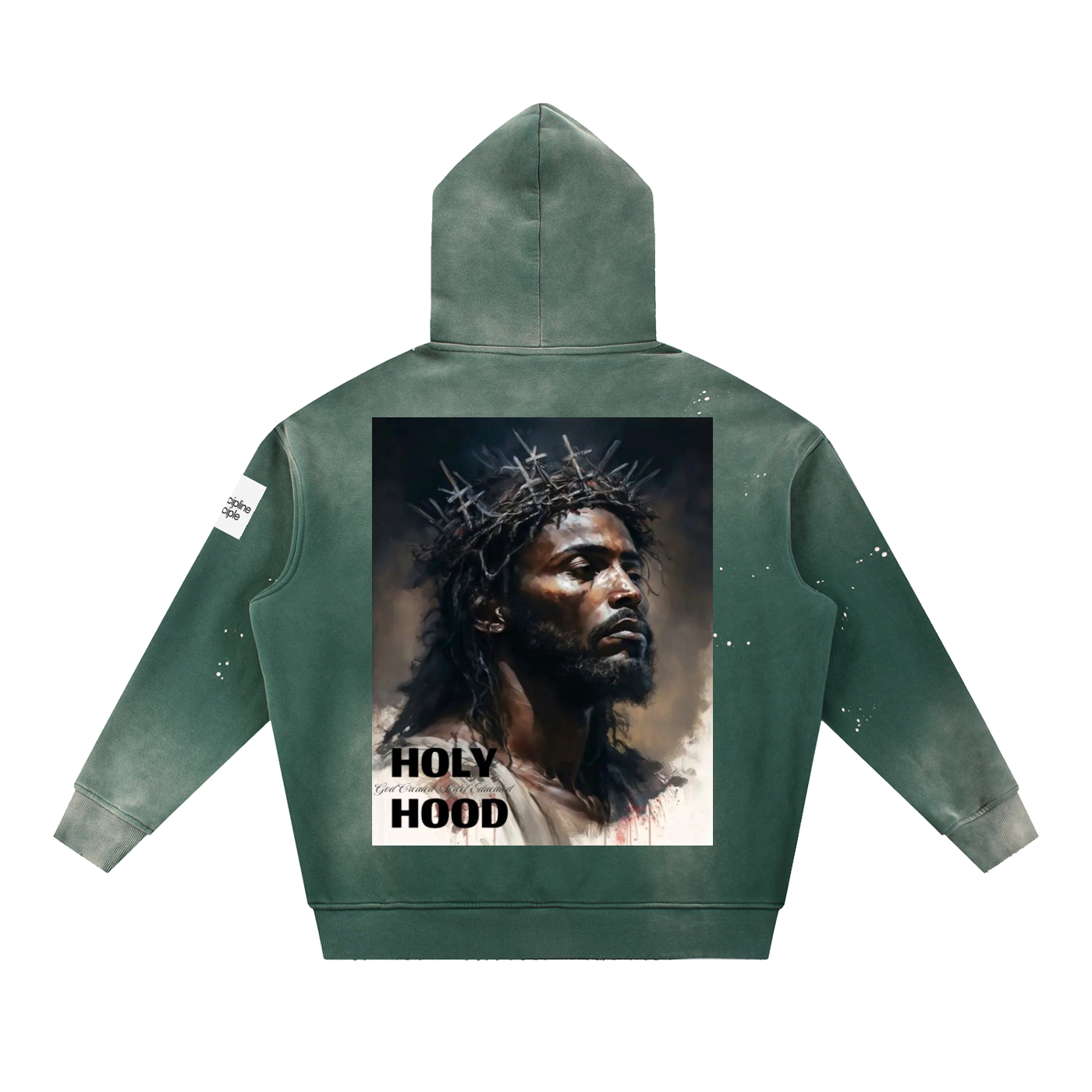 Vintage Washed Frayed Fleece Hoodie
