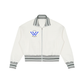 Striped Rib Collar Zip Jacket