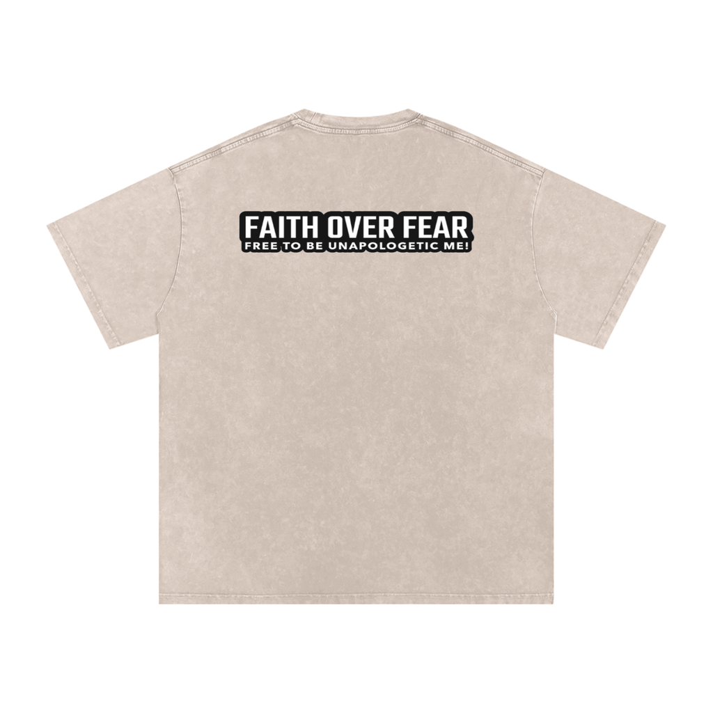 Snow Washed Oversized Cotton T-Shirt