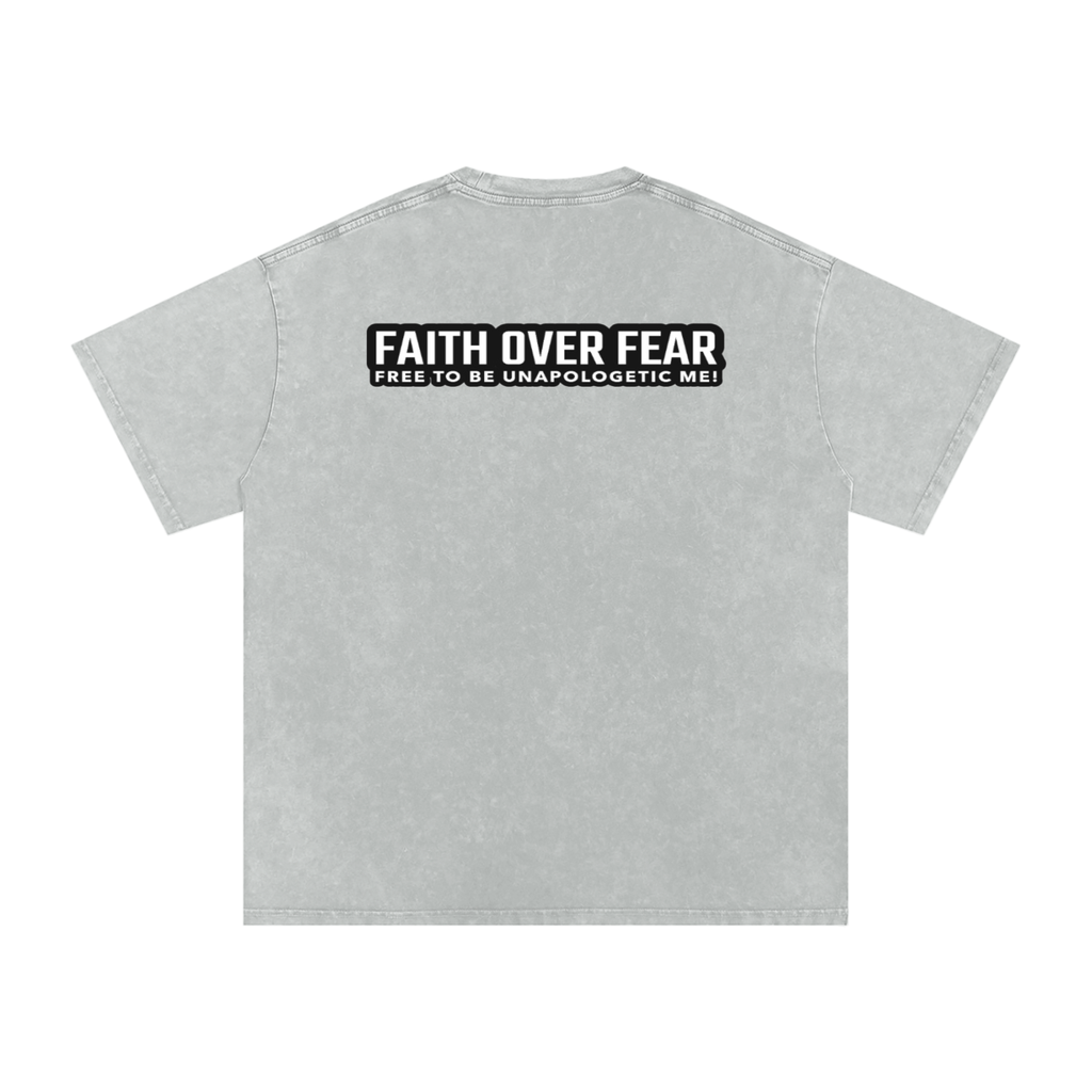 Snow Washed Oversized Cotton T-Shirt