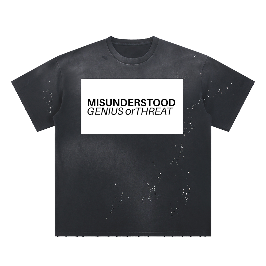 Hand-Frayed Sunfade Paint Splatter T-Shirt