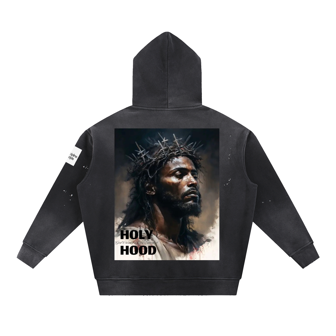 Vintage Washed Frayed Fleece Hoodie