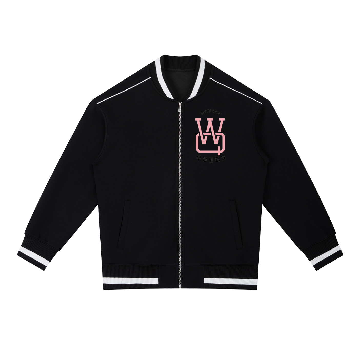 Contrast Piping Zip Bomber Jacket